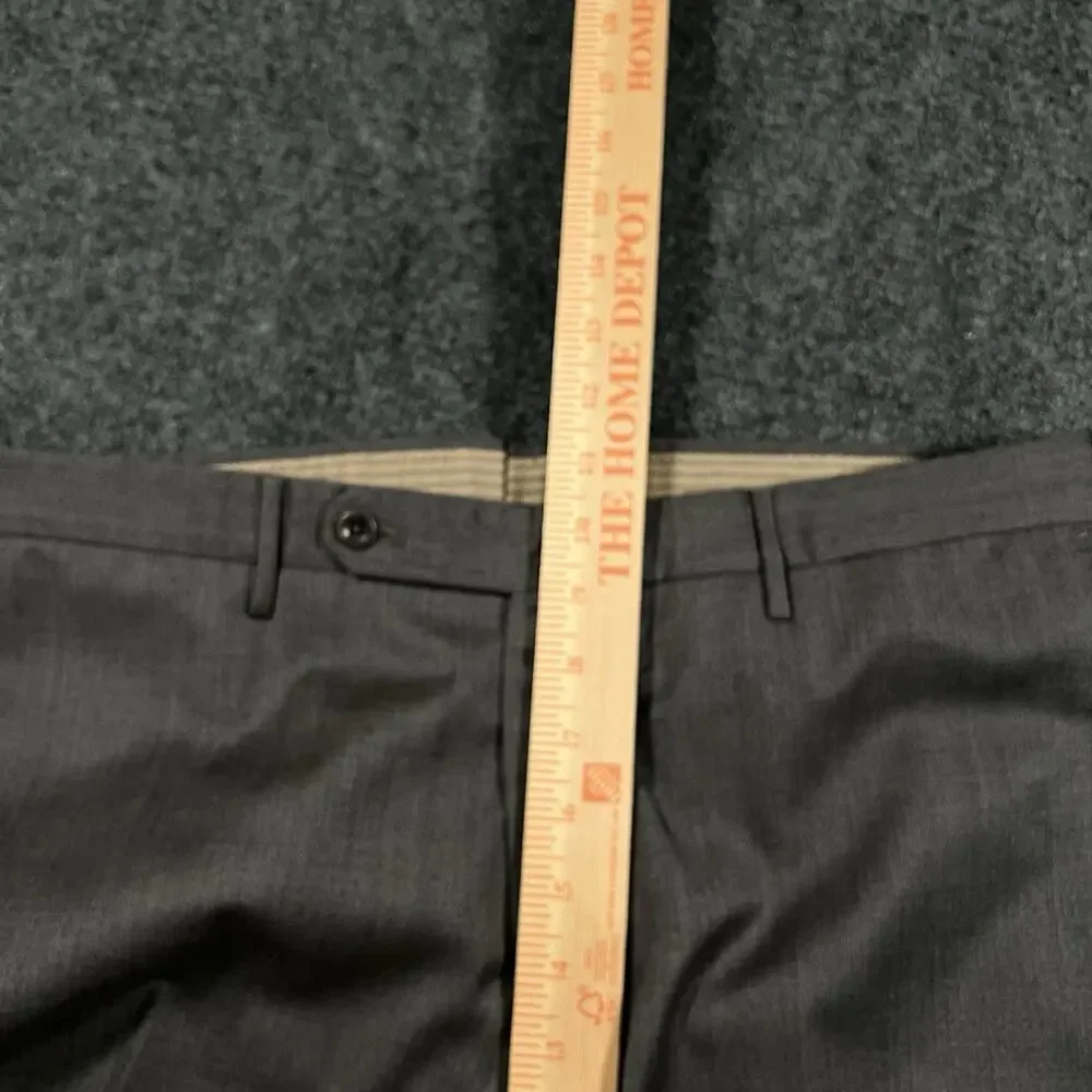 INCOTEX Pants Mens 36x26 Slowear Classic Fit Wool Trousers Dark Gray